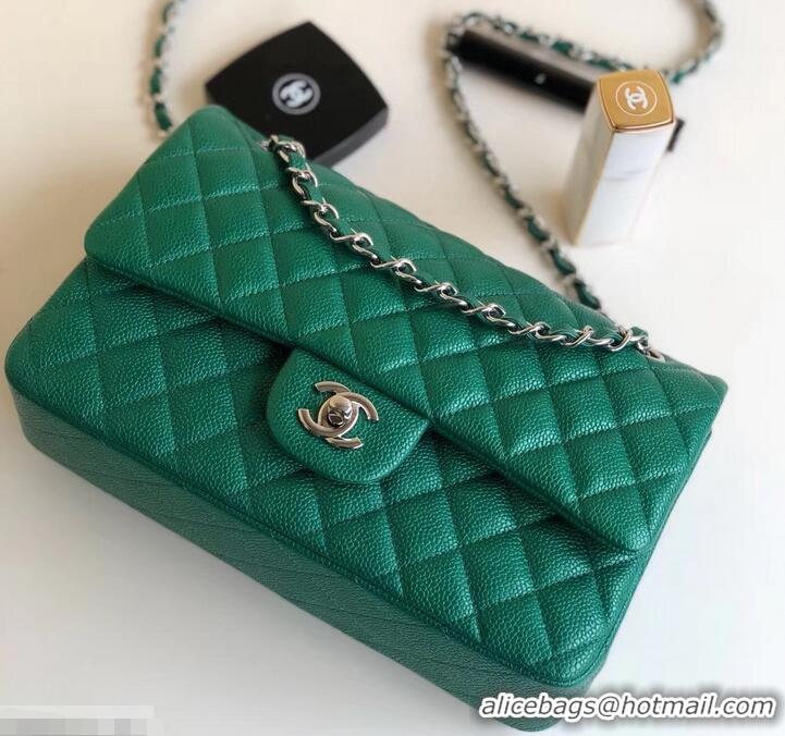 Luxury Chanel Pearl Caviar Calfskin Medium Classic Flap Bag A1112 Green