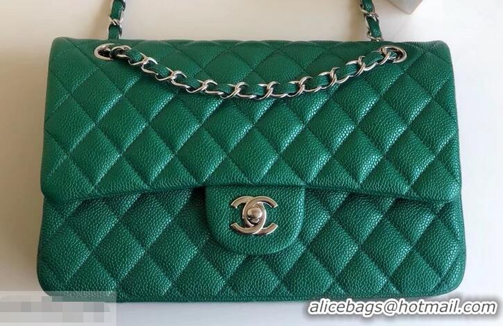 Luxury Chanel Pearl Caviar Calfskin Medium Classic Flap Bag A1112 Green