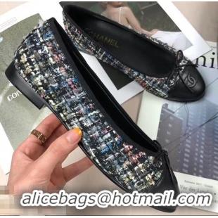 Best Price Chanel Tweed Classic Bow Ballerinas Flats G40301 Multicolor/Black