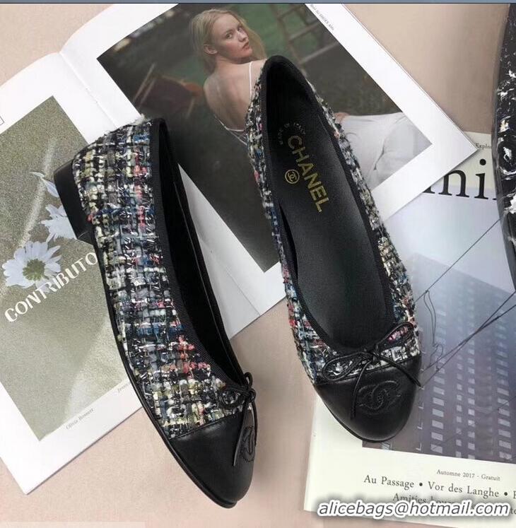 Best Price Chanel Tweed Classic Bow Ballerinas Flats G40301 Multicolor/Black