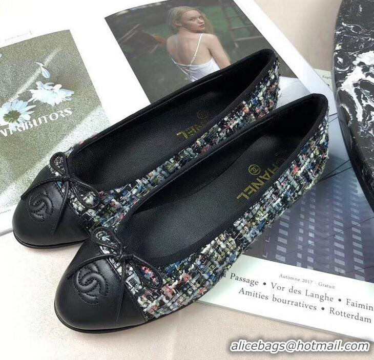 Best Price Chanel Tweed Classic Bow Ballerinas Flats G40301 Multicolor/Black