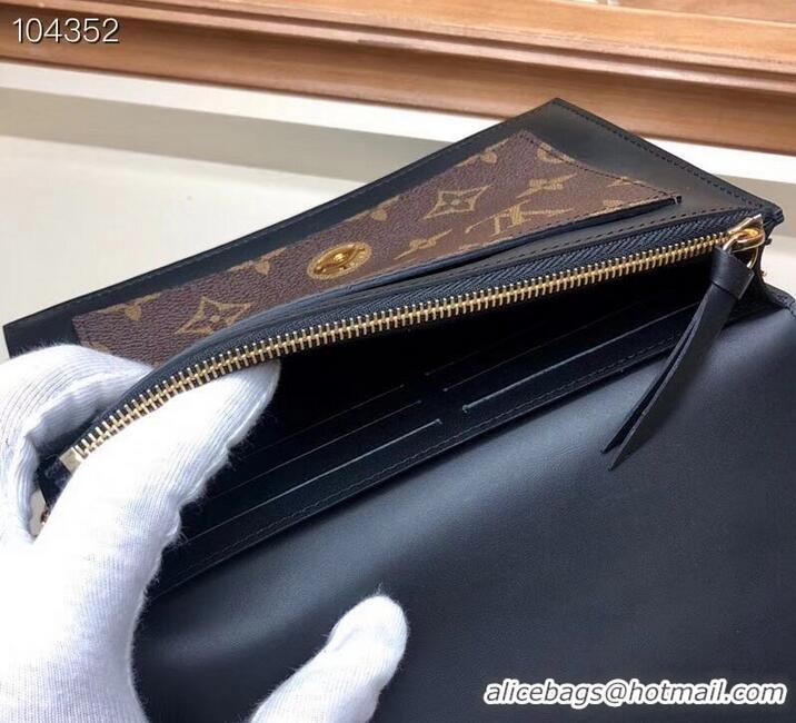 Good Quality Louis Vuitton Monogram Canvas Flore Chain Wallet M63888 Black  2019 