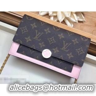 Best Grade Louis Vuitton Monogram Canvas Flore Chain Wallet M67405 Magnolia 2019