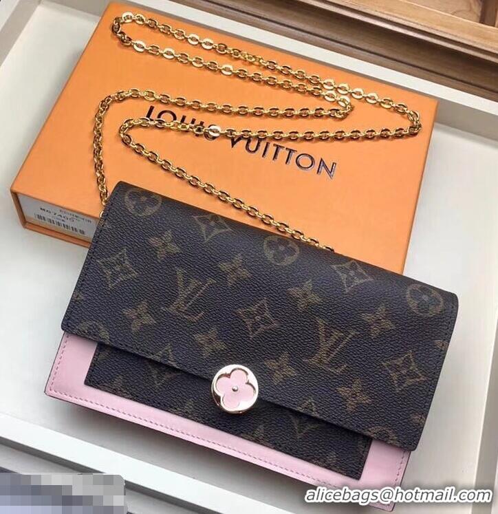 Best Grade Louis Vuitton Monogram Canvas Flore Chain Wallet M67405 Magnolia 2019