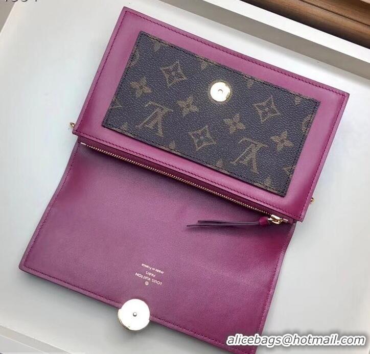 Crafted Louis Vuitton Monogram Canvas Flore Chain Wallet M67404 Lie De Vin 2019