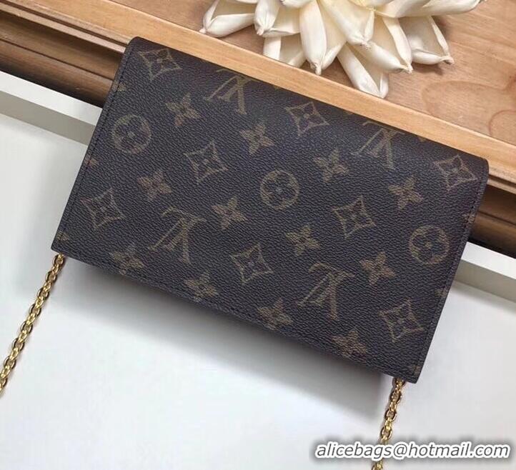 Crafted Louis Vuitton Monogram Canvas Flore Chain Wallet M67404 Lie De Vin 2019