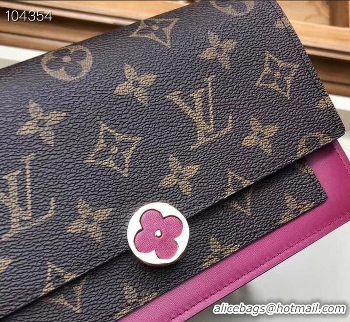 Crafted Louis Vuitton Monogram Canvas Flore Chain Wallet M67404 Lie De Vin 2019