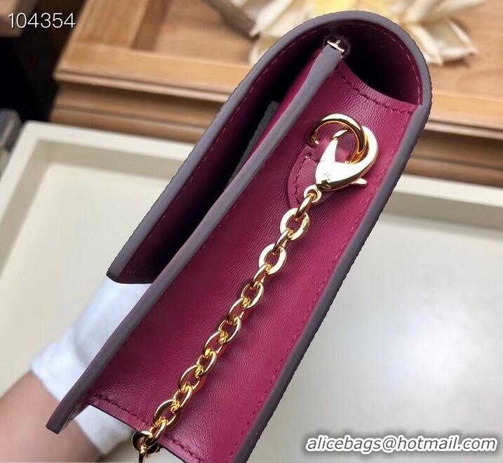 Crafted Louis Vuitton Monogram Canvas Flore Chain Wallet M67404 Lie De Vin 2019