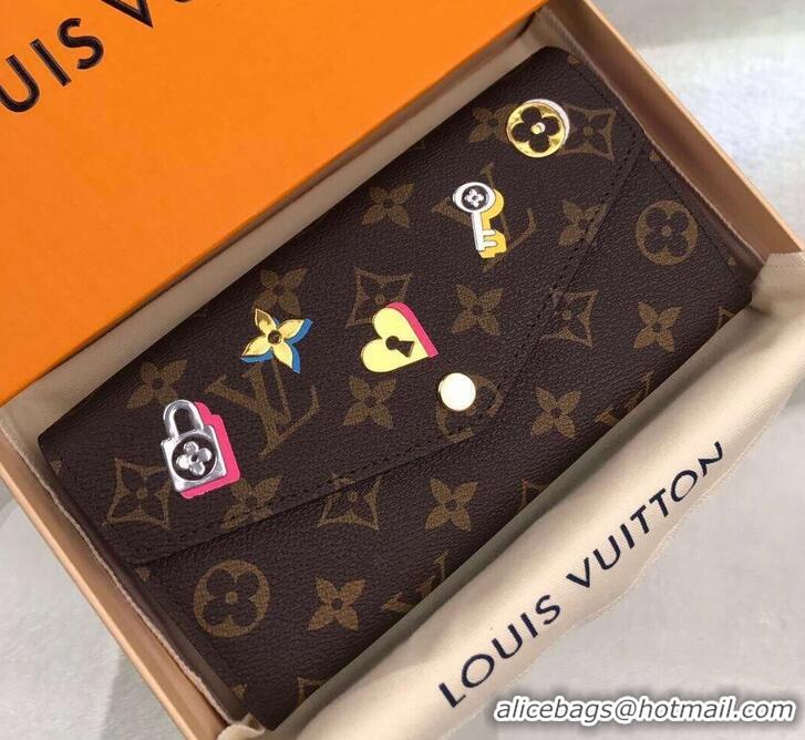 Popular Louis Vuitton Love Lock Monogram Canvas Sarah Wallet M64117 2019