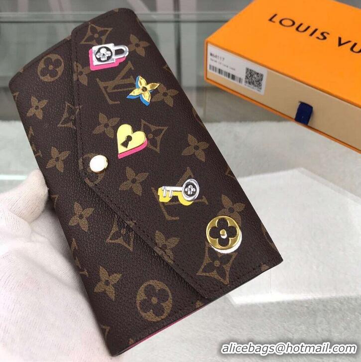 Popular Louis Vuitton Love Lock Monogram Canvas Sarah Wallet M64117 2019