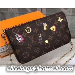 Sumptuous Louis Vuitton Love Lock Monogram Canvas Pochette Felicie Bag M63999 2019 