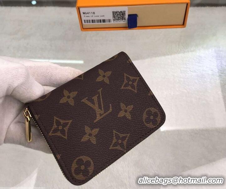 Best Price Louis Vuitton Love Lock Monogram Canvas Zippy Coin Purse M64118 2019