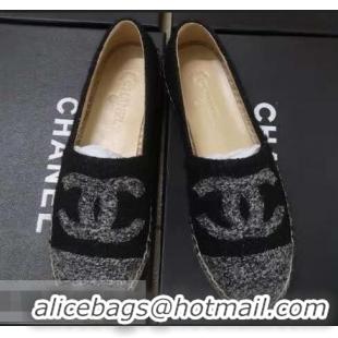 Discount Chanel Tweed CC Logo Espadrilles G40401 Gray/Black