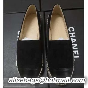 Discount Imitation Chanel Suede CC Logo Espadrilles G40402 Black