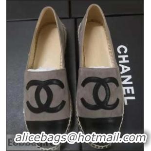 Buy Classic Chanel Suede CC Logo Espadrilles G40403 Camel/Black 01