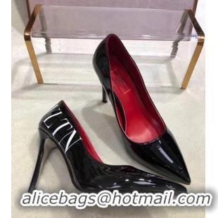 Low Price VALENTINO VLTN PATENT PUMP 9.5CM VT5001 Black