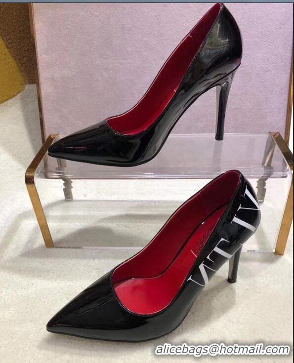 Low Price VALENTINO VLTN PATENT PUMP 9.5CM VT5001 Black