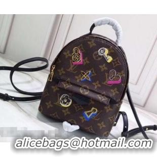 Unique Style Louis Vuitton Love Lock Monogram Canvas Palm Springs Mini Backpack Bag M44367 2019