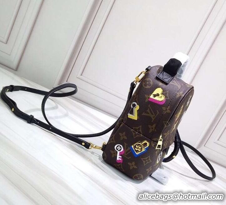 Unique Style Louis Vuitton Love Lock Monogram Canvas Palm Springs Mini Backpack Bag M44367 2019