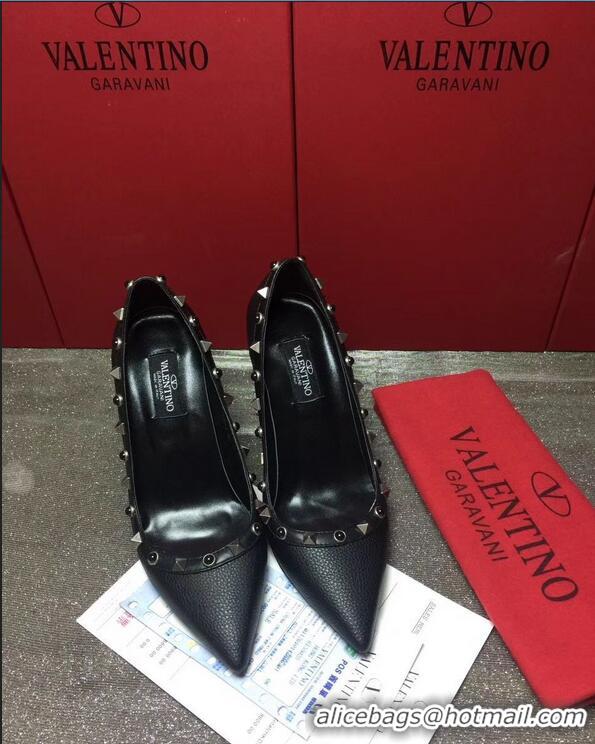 Hot Style VALENTINO ROLLING ROCKSTUD PUMP 9.5CM VT8660 All Black