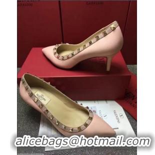 Unique Duplicate VALENTINO SHEEPSKIN ROCKSTUD PUMP 6.5CM VT8975 Pink