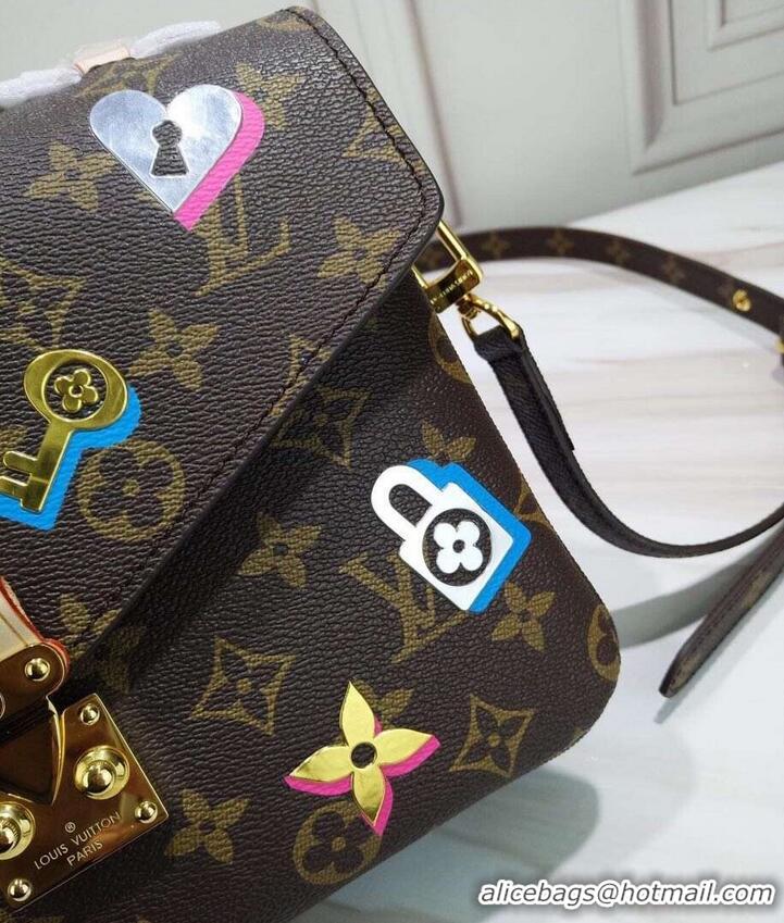 Popular Style Louis Vuitton Love Lock Monogram Canvas Pochette Métis Bag M44366 2019