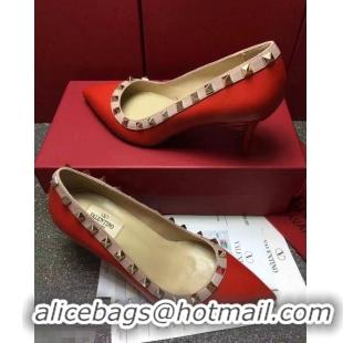 Generous VALENTINO SHEEPSKIN ROCKSTUD PUMP 6.5CM VT8975 Red