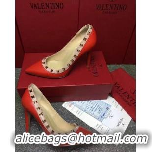 Low Cost VALENTINO SHEEPSKIN ROCKSTUD PUMP 9.5CM VT8956 Dark Pink