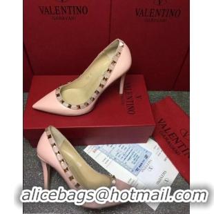 Discount VALENTINO SHEEPSKIN ROCKSTUD PUMP 9.5CM VT8956 Pink