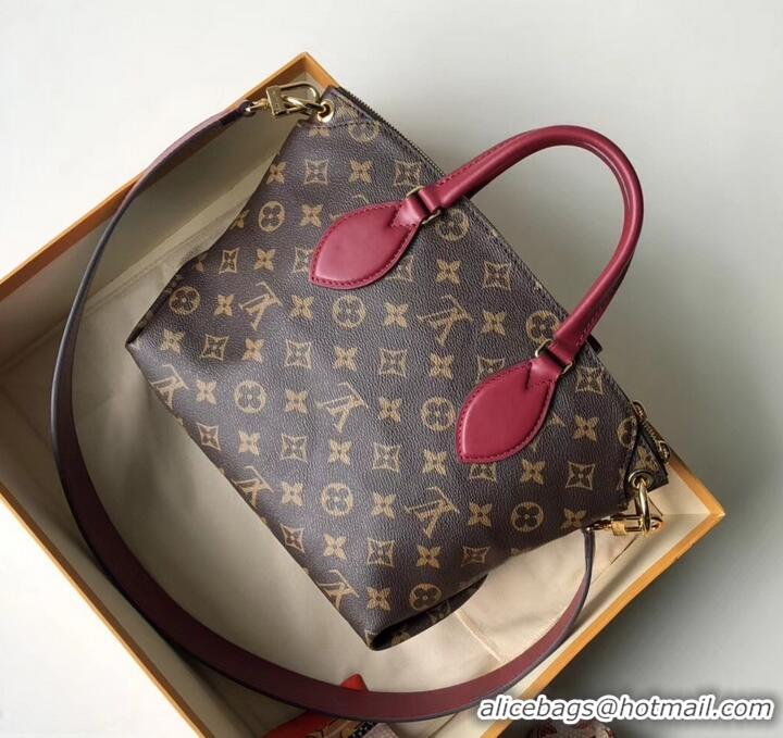 Charming Louis Vuitton Monogram Canvas Flower Zipped Tote BB Bag M44350 Lie de Vin 2019