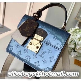 Good Quality Louis Vuitton Monogram Vernis Patent Leather Spring Street Bag M90373 Bleu Jean 2019