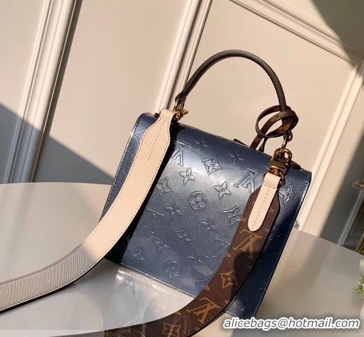 Good Quality Louis Vuitton Monogram Vernis Patent Leather Spring Street Bag M90373 Bleu Jean 2019