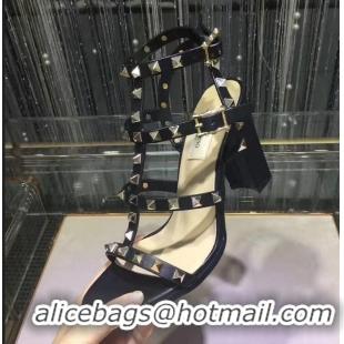 Imitation Valentino cage Rockstud calfskin Sandal 9.5cm VT8756 Black