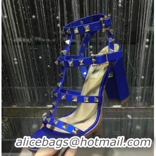 Refined Valentino Cage Rockstud Calfskin Sandal 9.5cm VT8756 Blue