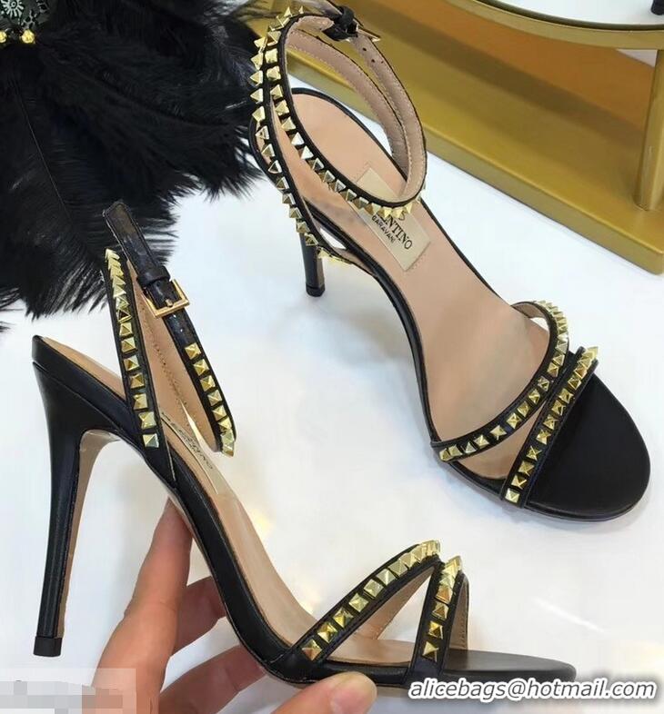 Traditional Specials Valentino Heel 10cm Rockstud Around Sandals VT2704 Black 2019