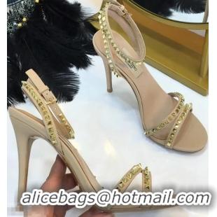 Low Price Valentino Heel 10cm Rockstud Around Sandals VT2704 Nude 2019