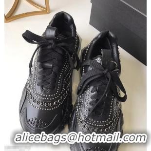 Low Price Valentino Bounce Low-top Sneakers Studs VT2701 Black 2019