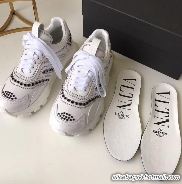 Top Grade Valentino Bounce Low-top Sneakers Studs VT2701 White 2019