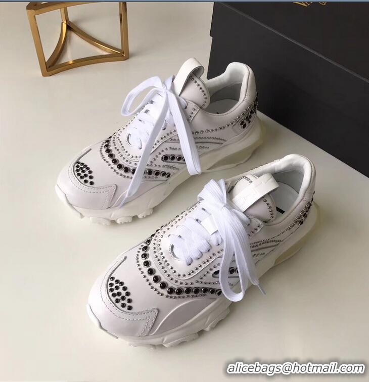 Top Grade Valentino Bounce Low-top Sneakers Studs VT2701 White 2019