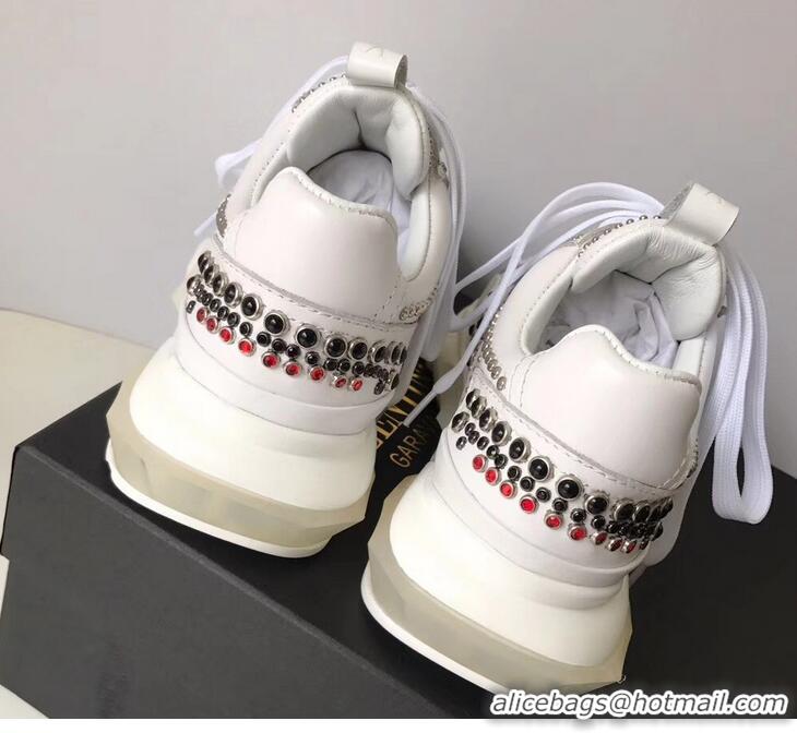 Top Grade Valentino Bounce Low-top Sneakers Studs VT2701 White 2019