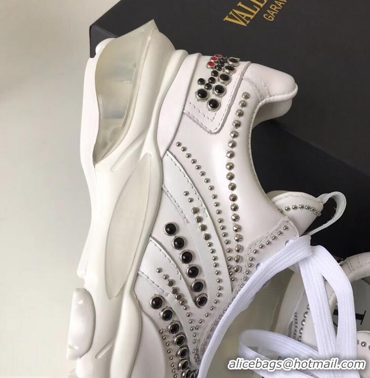 Top Grade Valentino Bounce Low-top Sneakers Studs VT2701 White 2019