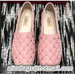 Purchase Imitation Valentino Rockstud Spike Espadrilles VT40817 Pink 2019