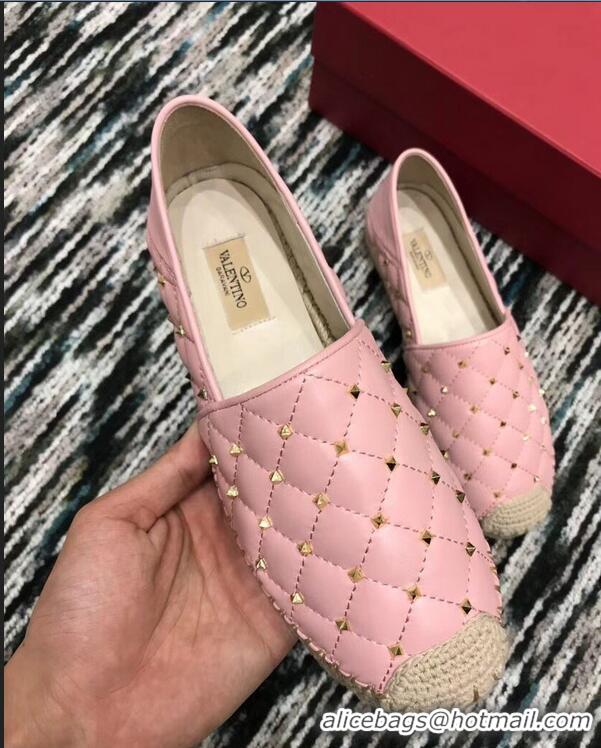 Purchase Imitation Valentino Rockstud Spike Espadrilles VT40817 Pink 2019