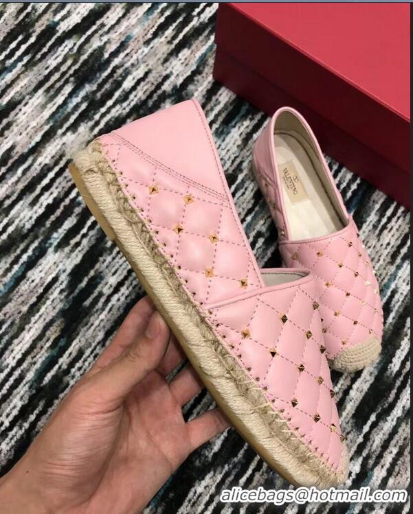 Purchase Imitation Valentino Rockstud Spike Espadrilles VT40817 Pink 2019