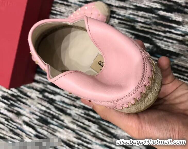 Purchase Imitation Valentino Rockstud Spike Espadrilles VT40817 Pink 2019