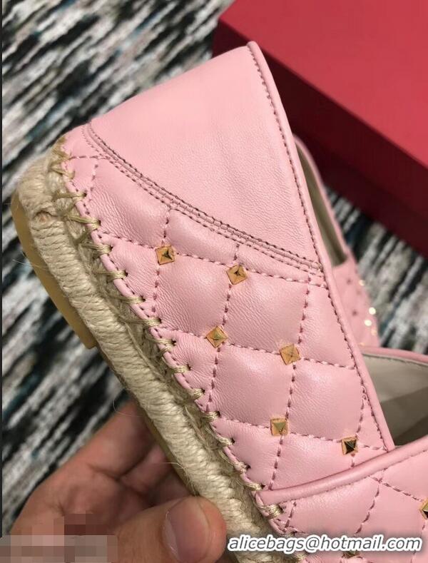 Purchase Imitation Valentino Rockstud Spike Espadrilles VT40817 Pink 2019