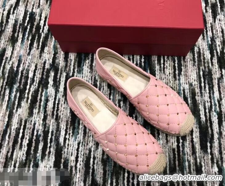 Purchase Imitation Valentino Rockstud Spike Espadrilles VT40817 Pink 2019