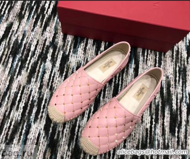 Purchase Imitation Valentino Rockstud Spike Espadrilles VT40817 Pink 2019