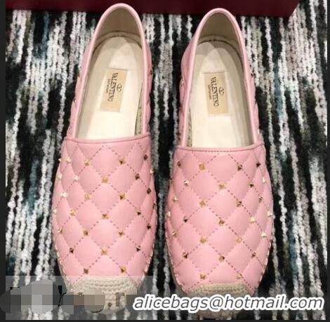 Purchase Imitation Valentino Rockstud Spike Espadrilles VT40817 Pink 2019