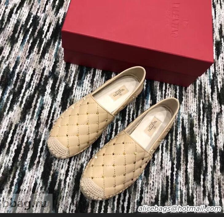 Trendy Design Valentino Rockstud Spike Espadrilles VT40817 Nude 2019